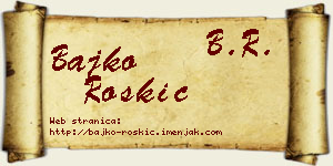 Bajko Roškić vizit kartica